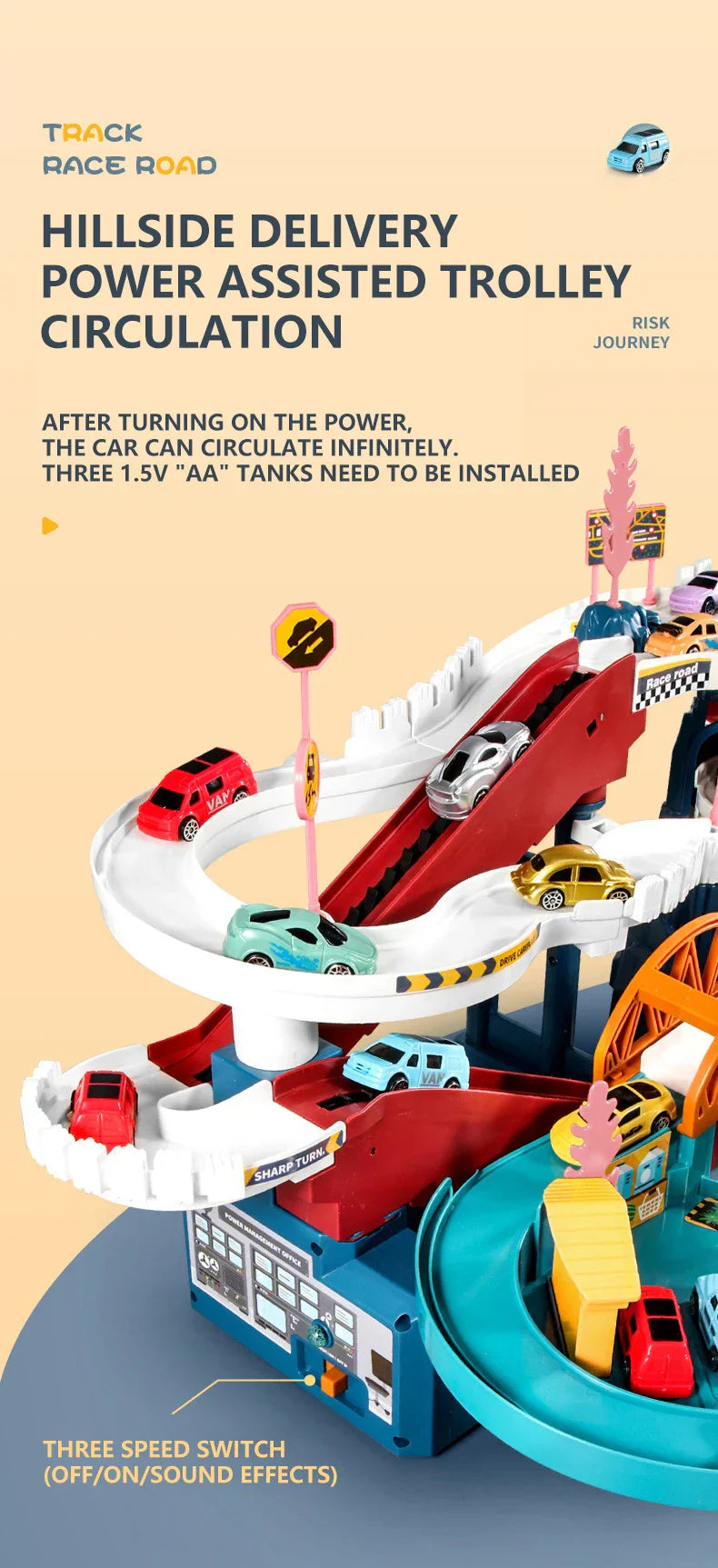 Tor wyścigowy Lew z samochodami dla dzieci